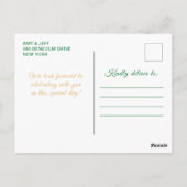 Donkergroene prinses Floral Quinceañera Briefkaart (Achterkant)