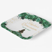 Donkergroene prinses Floral Quinceañera Papieren Bordje (Gebogen)