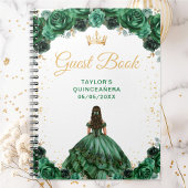 Donkergroene prinses Quinceañera gastenboek Notitieboek