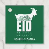 Donkergroene Qurbani Eid Al-Adha Bedankjes Labels (Voorkant)