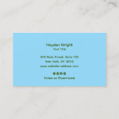 Donkergroene Retro Typografie Sterren Visitekaartje (Achterkant)