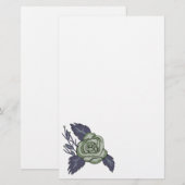 Donkergroene Roos Stationery Briefpapier (Voorkant / Achterkant)