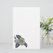 Donkergroene Roos Stationery Briefpapier (Staand voorkant)