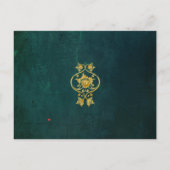  donkergroene RSVP-kaart Aankondigingskaart (Achterkant)