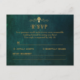 donkergroene RSVP-kaart Uitnodiging Briefkaart