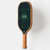 Donkergroene ruit met monogram pickleball paddle (Links)