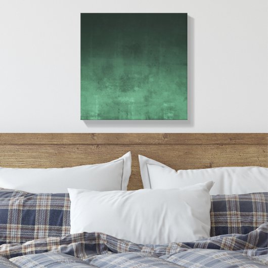 Donkergroene Rustic Abstract Canvas Afdruk (Insitu (Slaapkamer))