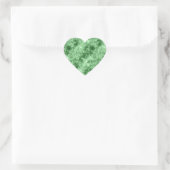 Donkergroene ruw textiel hart sticker (Tas)