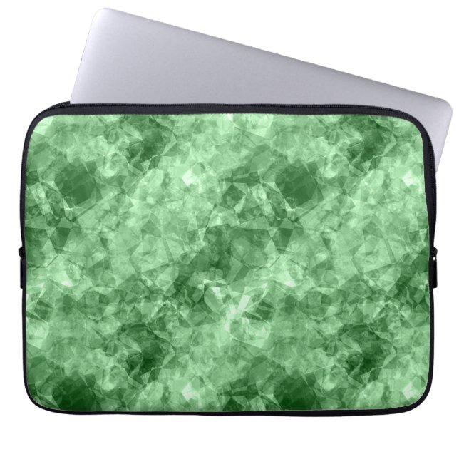 Donkergroene ruw textiel laptop sleeve (Voorkant)