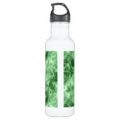 Donkergroene ruw textiel waterfles  (Achterkant)