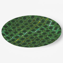 Donkergroene "schaak", geelgroen of chroomrooster papieren bordje