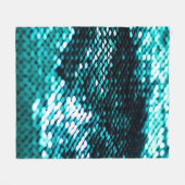 Donkergroene sequentie in glanzende textuur fleece deken (Voorkant (Horizontaal))