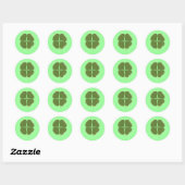 Donkergroene Shamrock, vier bladklaver stickers (Vel)