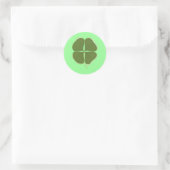 Donkergroene Shamrock, vier bladklaver stickers (Tas)
