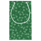 Donkergroene Shamrocks Patroon Kleine Gift Bag Klein Cadeauzakje (Achterkant)