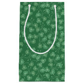 Donkergroene Shamrocks Patroon Kleine Gift Bag Klein Cadeauzakje (Voorkant)