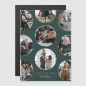 Donkergroene sierlijke elegantie magnetische fotok magnetische uitnodiging (Voorkant / Achterkant)