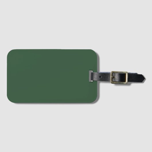 Donkergroene smaragd effen kleur bagagelabel (Voorkant (horizontaal))