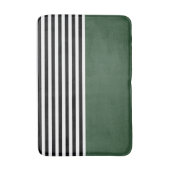 Donkergroene smaragd met zwarte en witte strepen badmat (Voorkant Verticaal)