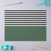 Donkergroene smaragd met zwarte en witte strepen tissuepapier (Craft)