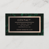 Donkergroene smeltkroes lijst  visitekaartje (Achterkant)
