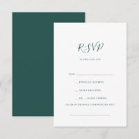 Donkergroene Song Request RSVP-kaart