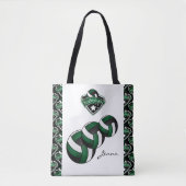 Donkergroene sport Volleyball Star | DIY-tekst Tote Bag (Voorkant)