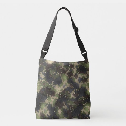 Donkergroene Starry Camo Blend Crossbody Bag Tas (Voorkant)