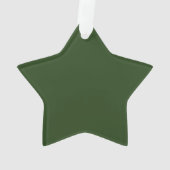 Donkergroene ster acryl ornament (achterkant)