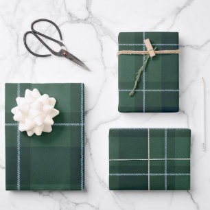 Donkergroene Tartan Polo Plaid Vintage Kerstmis Inpakpapier Vel