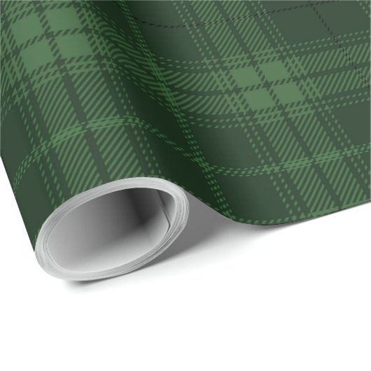Donkergroene tartan, Schotse patroonplaat Cadeaupapier (Rol Hoek)
