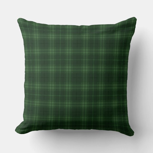 Donkergroene tartan, Schotse patroonplaat Kussen (Voorkant)