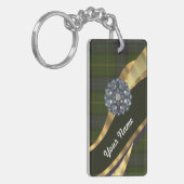 Donkergroene tartan sleutelhanger (Voorkant Links)