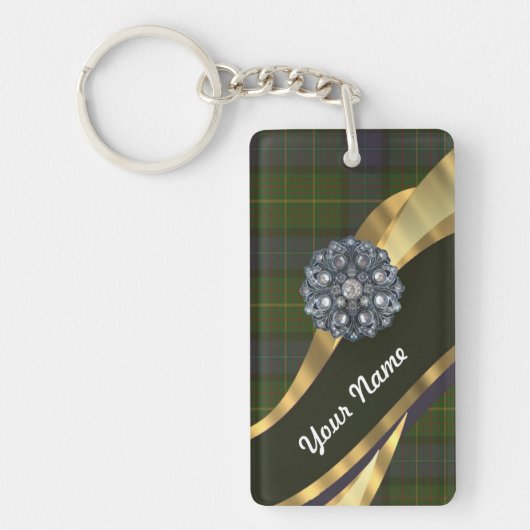 Donkergroene tartan sleutelhanger (Voorkant)