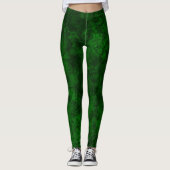 Donkergroene textuur, getextureerd, zacht marmer g leggings (Voorkant)