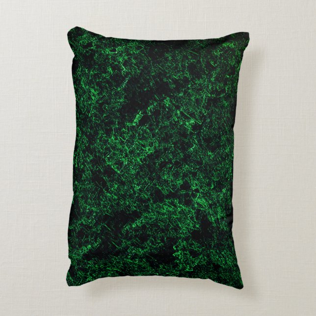 Donkergroene textuur, vernietigd of bijtend sponsj accent kussen (Achterkant (Verticaal))
