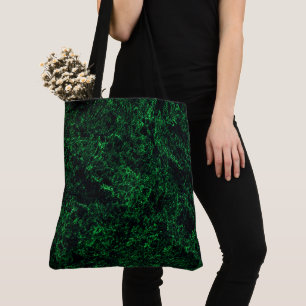 Donkergroene textuur, vernietigd of bijtend sponsj tote bag