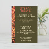 Donkergroene Thanksgiving Diner Herfstfeest Kaart (Staand voorkant)