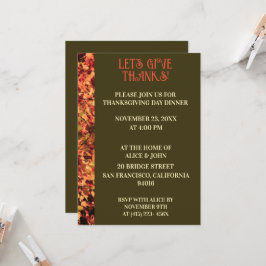 Donkergroene Thanksgiving Diner Herfstfeest Kaart