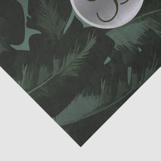 Donkergroene tropische bladeren Monogram Letter In Tissuepapier (Detail)