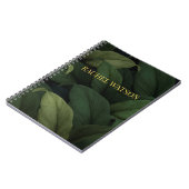 Donkergroene tropische bladeren notitieboek (Linkerzijde)