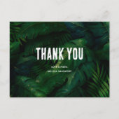 Donkergroene tropische bladeren patroon dank u briefkaart (Voorkant)
