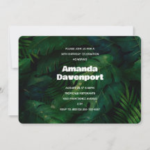 Donkergroene tropische bladeren patroon verjaardag