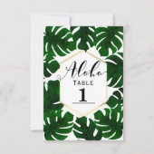 Donkergroene Tropische bladeren White Gold Table N Kaart (Voorkant)
