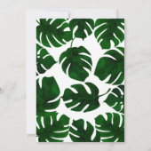 Donkergroene tropische bladeren wit & goud bruilof kaart (Achterkant)