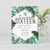 Donkergroene tropische palmbladeren Summer Sweet 1 Kaart (Staand voorkant)