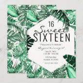 Donkergroene tropische palmbladeren Summer Sweet 1 Kaart (Voorkant / Achterkant)