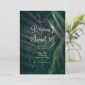 Donkergroene tropische palmbladeren, zoete 16-part kaart (Staand voorkant)