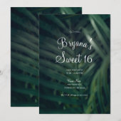 Donkergroene tropische palmbladeren, zoete 16-part kaart (Voorkant / Achterkant)