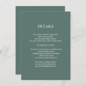 Donkergroene trouwgegevens kaart (Voorkant / Achterkant)